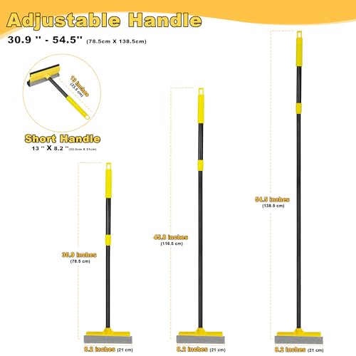 NEWE Window Squeegee with Extension Pole, 54.5 inches Car Windshield Washer Kit with Sponge, Extendable Shower Glass Cleaner Tool for Home Cleaning Mirror Auto Truck (Short Handle Included) - Image 5