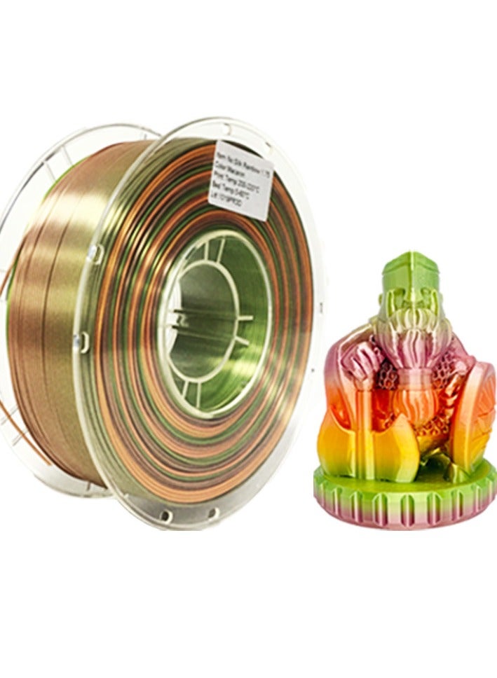 3D Printing Consumables Silk Rainbow PLA 1.75mm Multi-color Gradient Silk PLA（Macaron color） - Image 1