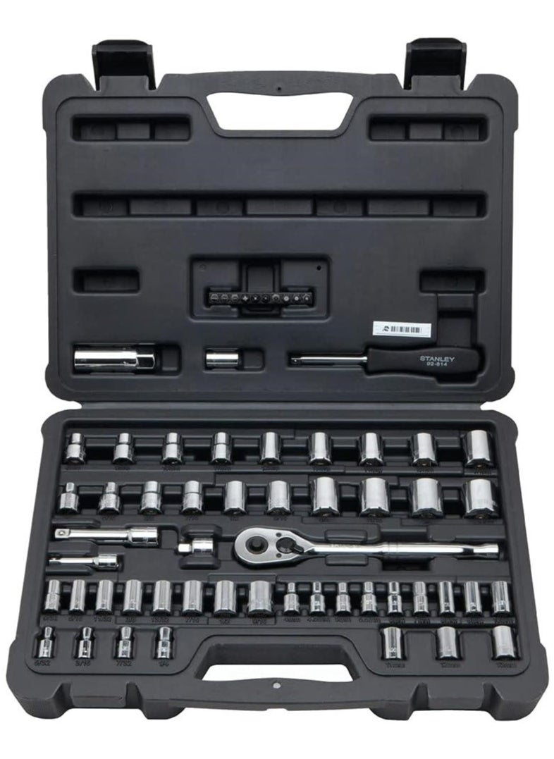 Stanley 60-Piece Mechanic Tool Set Silver and Black
