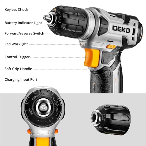 DEKOPRO Tool Set：Tool Kit with 8V Cordless Drill,Tool Box with Drill,Hand Drill Set for Men & Women,Home Tool Kits for House Repair,Handyman,DIY 126 Piece - Image 4