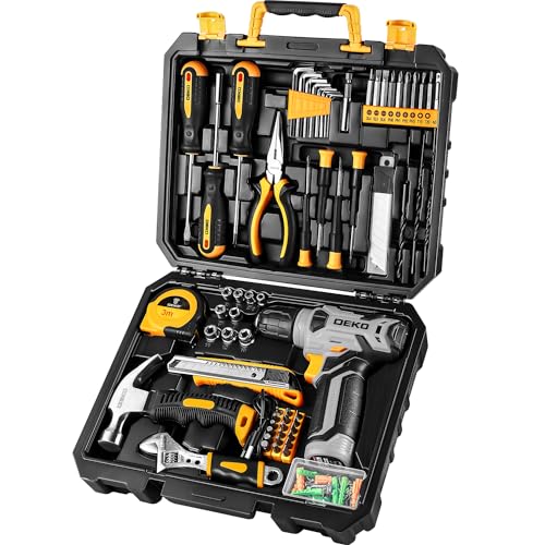 DEKOPRO Tool Set：Tool Kit with 8V Cordless Drill,Tool Box with Drill,Hand Drill Set for Men & Women,Home Tool Kits for House Repair,Handyman,DIY 126 Piece - Image 1