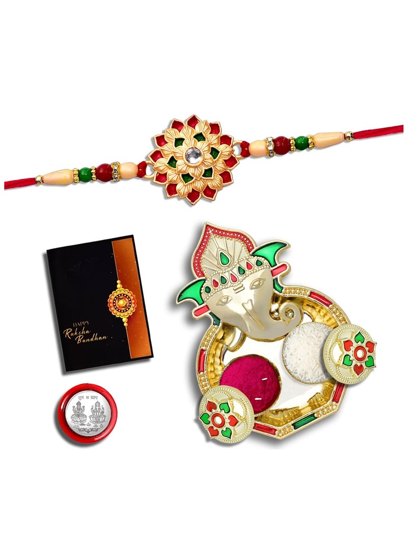 Oblivion - Oblivion Rakhi for Brother Set of 1 with Dish, Silver Coin & Greeting Card, Rakhi for Brother and Bhabhi, Rakhi with Gift for Brother, Rakhi for Kids, Rakhi Set, Rakhi Combo - Image 1