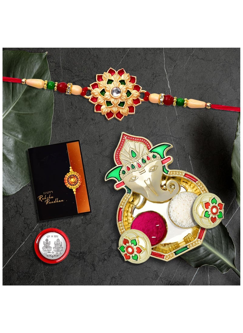 Oblivion - Oblivion Rakhi for Brother Set of 1 with Dish, Silver Coin & Greeting Card, Rakhi for Brother and Bhabhi, Rakhi with Gift for Brother, Rakhi for Kids, Rakhi Set, Rakhi Combo - Image 1