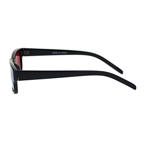 SA106 Black Anaglyphic Red Blue Cyan Stereoscopic Lens 3D Glasses (Blue Left Red Right) - Image 3