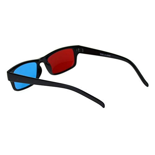 SA106 Black Anaglyphic Red Blue Cyan Stereoscopic Lens 3D Glasses (Blue Left Red Right) - Image 4