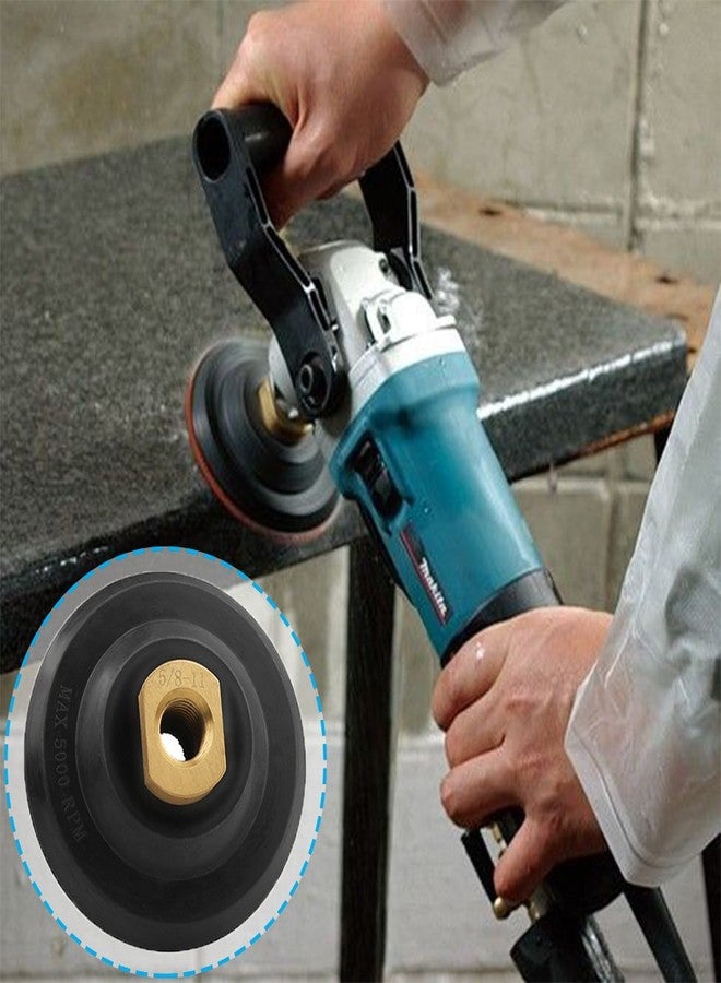 ADVcer 4 inch Polisher Backing Plate - Metal Arbor 5/8" 11 Thread Rubber Hook and Loop Backer Pad, Ideal Polishing Disc Holder for Concrete Tile Granite Marble Stone Countertop Floor Grinder (Black) - Image 4
