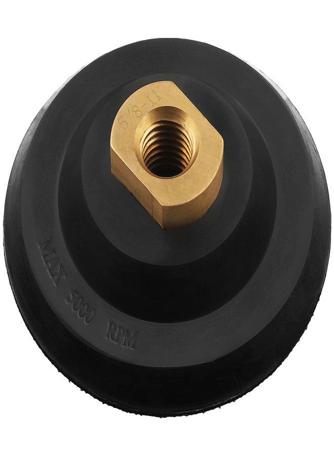ADVcer 4 inch Polisher Backing Plate - Metal Arbor 5/8" 11 Thread Rubber Hook and Loop Backer Pad, Ideal Polishing Disc Holder for Concrete Tile Granite Marble Stone Countertop Floor Grinder (Black) - Image 1