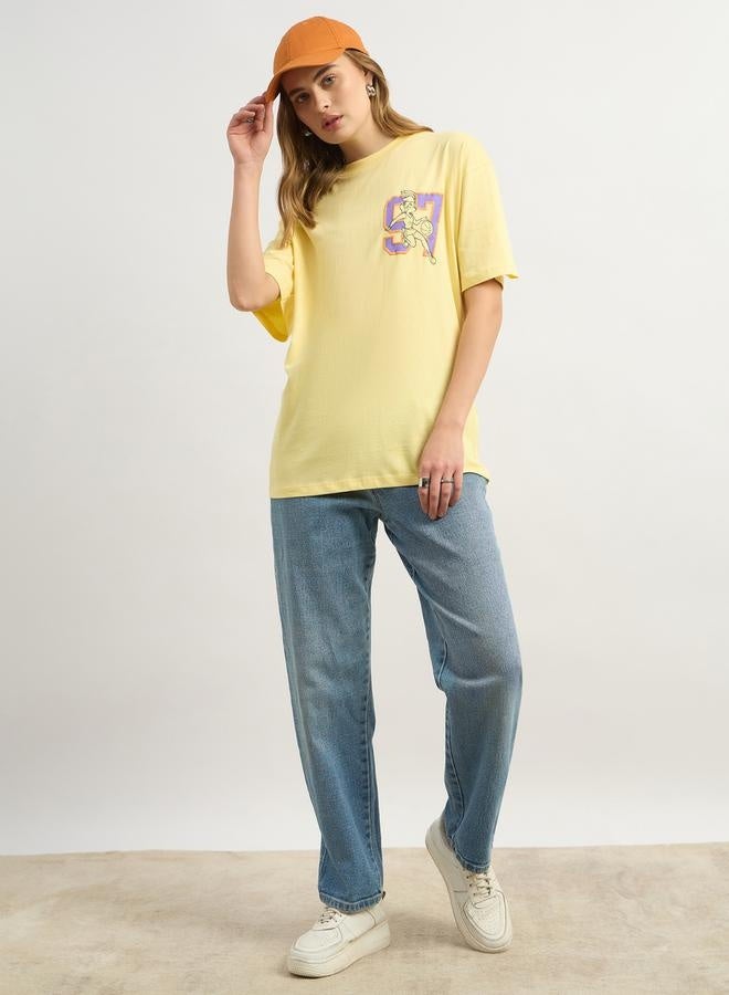 Warner Bros Graphic Print Round Neck Oversized T-Shirt - Image 1