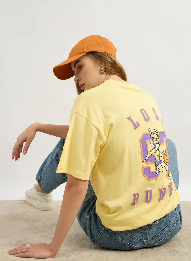 Styli Graphic Print Round Neck Oversized T-Shirt