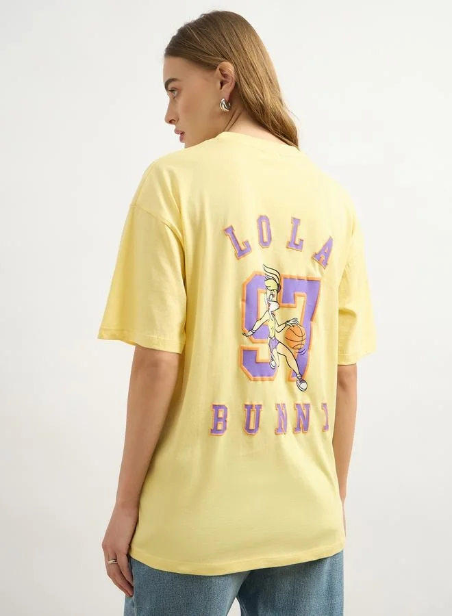 Styli Graphic Print Round Neck Oversized T-Shirt