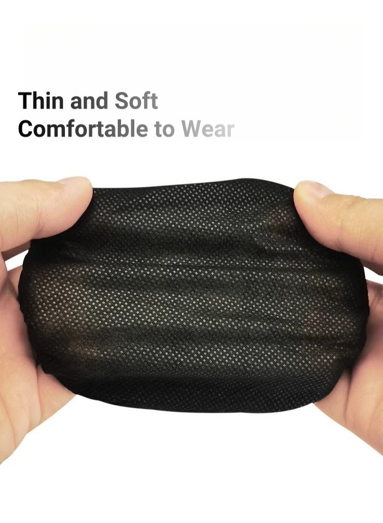 ARUWA Disposable Headphone Covers Non-Woven Sanitary Headphone Ear Covers Black Fabric Headset Covers Ear Pad Covers for Headphones Dust-Proof Sanitary Headset Ear Pads 11-14cm 100 Pieces Black  - Image 3
