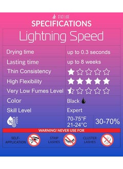 Stacy Lash Lightning Speed Eyelash Extensions Glue - Stacy Lash 5ml /0.17 fl.oz / 0.3 Sec Dry/Retention - 6-8 Weeks/Black Adhesive/Professional Supplies  - Image 3