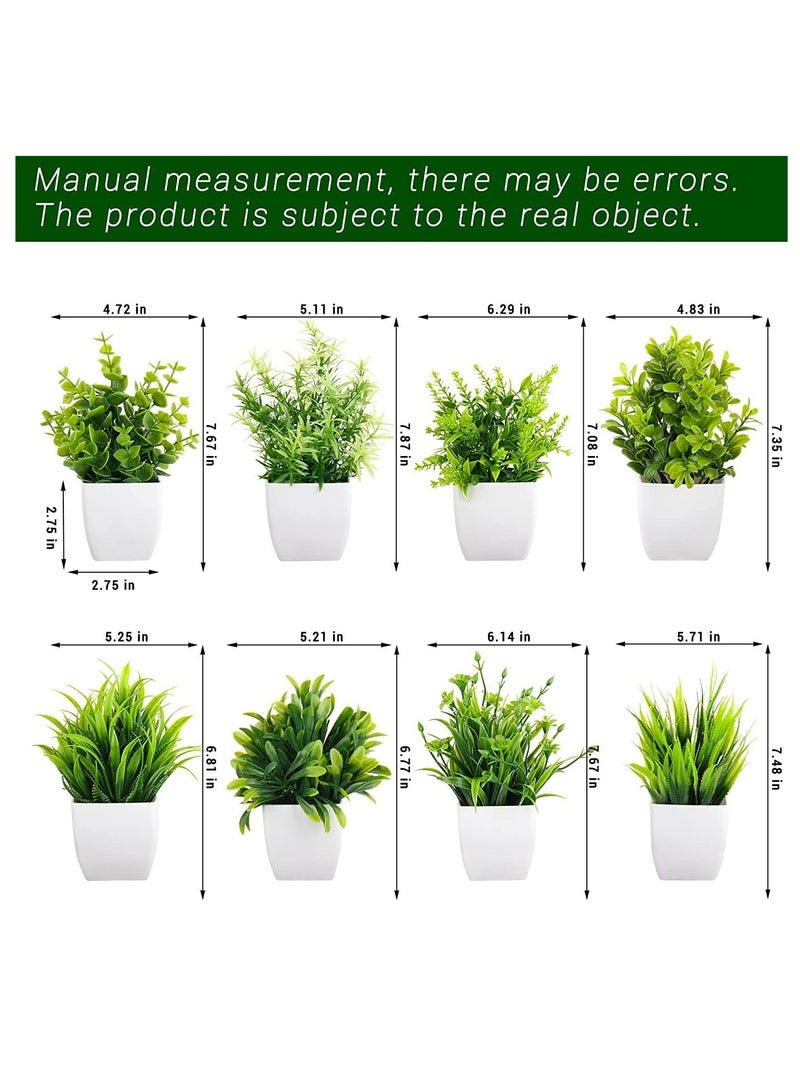 LIMOS Artificial Potted Plants, 8 Pack Artificial Plastic Eucalyptus Plants Small Indoor Potted Houseplants, Small Faux Plants for Home Decor Bathroom Office Farmhouse (Set 0F 8) - Image 4