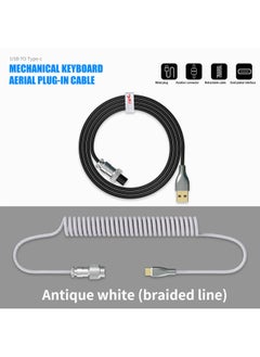 Generic Airplug TYPE-C Interface Cable Removable Mechanical Game Keyboard Metal USB Head Braided Stretchable Data Cable-Color:Airline-Red And Black  - Image 3