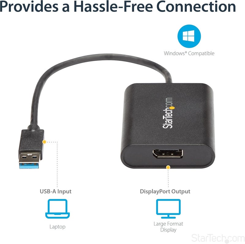 Star Tech .com USB 3.0 to DisplayPort Adapter, USB DP Monitor Converter for Windows, 4K, TAA (no support for macOS/ChromeOS/Linux) - Image 5