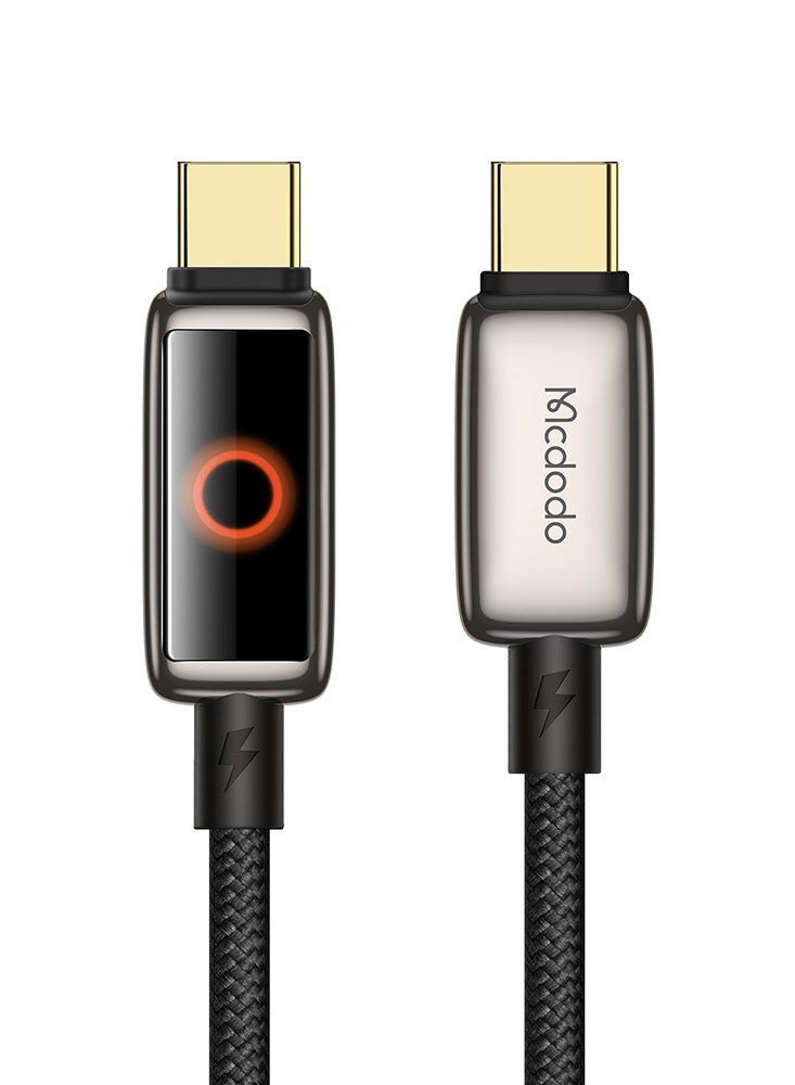 MCDODO CA6680 AUTO POWER OFF 100W USB-C TO USB-C WITH BREATHING LIGHT LED DISPLAY CABLE 1.2M - Image 1
