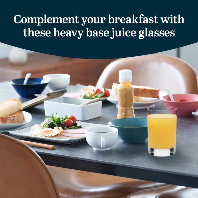 Libbey Fruit Juice Glasses, Heavy Base Glasses Drinking Set of 8, Breakfast Juice Cups, Everyday Clear Drinking Glasses for Cold Drinks - Image 2