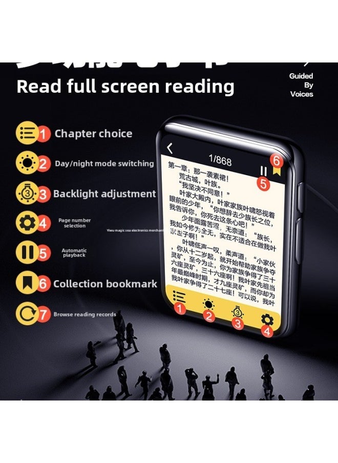 Generic Bluetooth Mp4 Reading Novels Senior High School Student-specific Reader Mp3 Walkman Mp5 E-book Artifact P3p4mp7-Body Color:7.0 Touch Screen Long Battery Life Model★Upgrade/bluetooth 6.0 [free Headphones/music Membership/otg/cloth Bag/card Reader/hd Film/protective Cover/enlarged-Memory Capacity:64gb [more Than 5,000 Popular Novels + Popular Boys’ And Girls’ Novels + Songs + Movies Have Been Downloaded] - Official Standard Configuration  - Image 2
