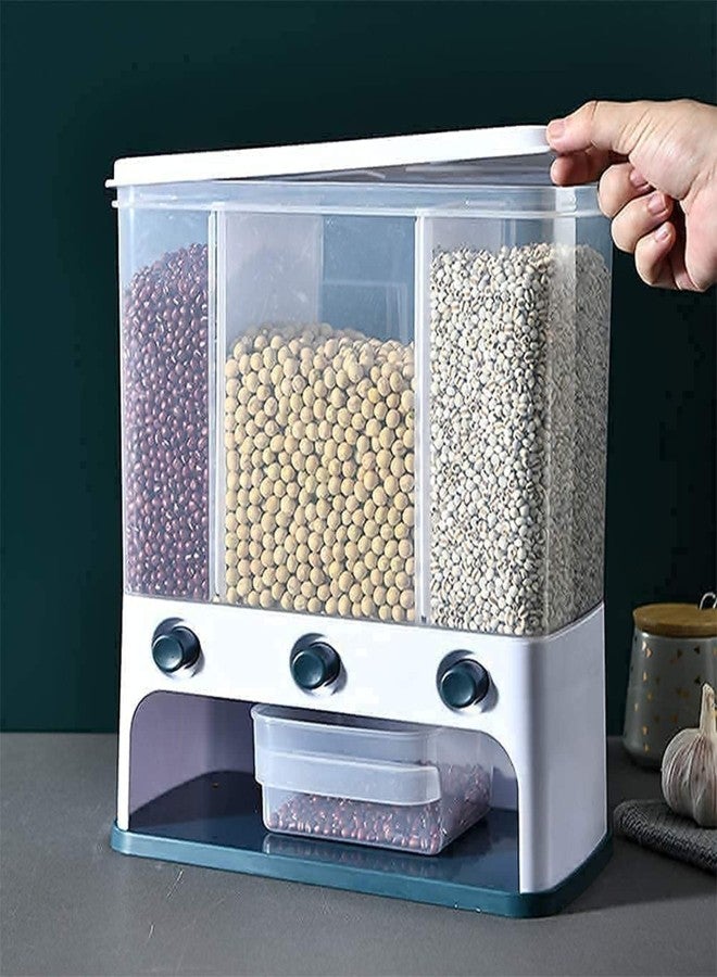 Lapras 𝟏𝟓 𝐘𝐞𝐚𝐫𝐬 𝐆𝐮𝐚𝐫𝐚𝐧𝐭𝐞𝐞 Easy Flow Cereal Dispenser for Kitchen | 3 in 1 Push Button Wall Mount Container for Pulses, Rice, Grains, Nuts - Image 4
