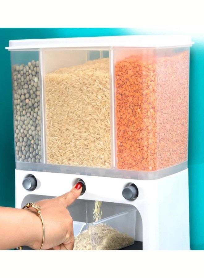 Lapras 𝟏𝟓 𝐘𝐞𝐚𝐫𝐬 𝐆𝐮𝐚𝐫𝐚𝐧𝐭𝐞𝐞 Easy Flow Cereal Dispenser for Kitchen | 3 in 1 Push Button Wall Mount Container for Pulses, Rice, Grains, Nuts - Image 3