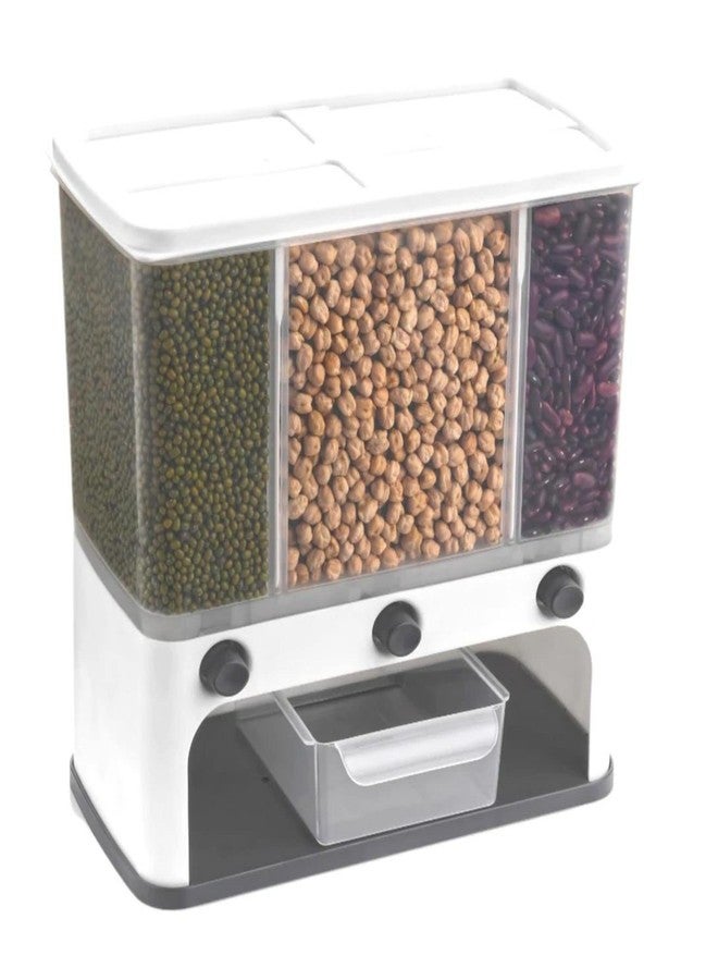 Lapras 𝟏𝟓 𝐘𝐞𝐚𝐫𝐬 𝐆𝐮𝐚𝐫𝐚𝐧𝐭𝐞𝐞 Easy Flow Cereal Dispenser for Kitchen | 3 in 1 Push Button Wall Mount Container for Pulses, Rice, Grains, Nuts - Image 1