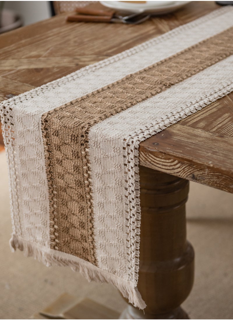 bbet Table Runner,Dining Table Accessories Bohemian Table Runner for Home Decoration, Restaurant Decoration, Table Runner Set  with Tassels Red 30*180cm Runner Table Coffee Table Cover  Table Decoration  - Image 3