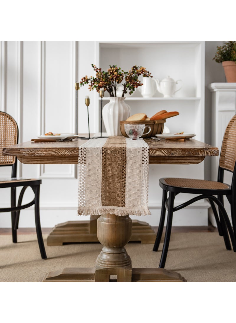 bbet Table Runner,Dining Table Accessories Bohemian Table Runner for Home Decoration, Restaurant Decoration, Table Runner Set  with Tassels Red 30*180cm Runner Table Coffee Table Cover  Table Decoration  - Image 2