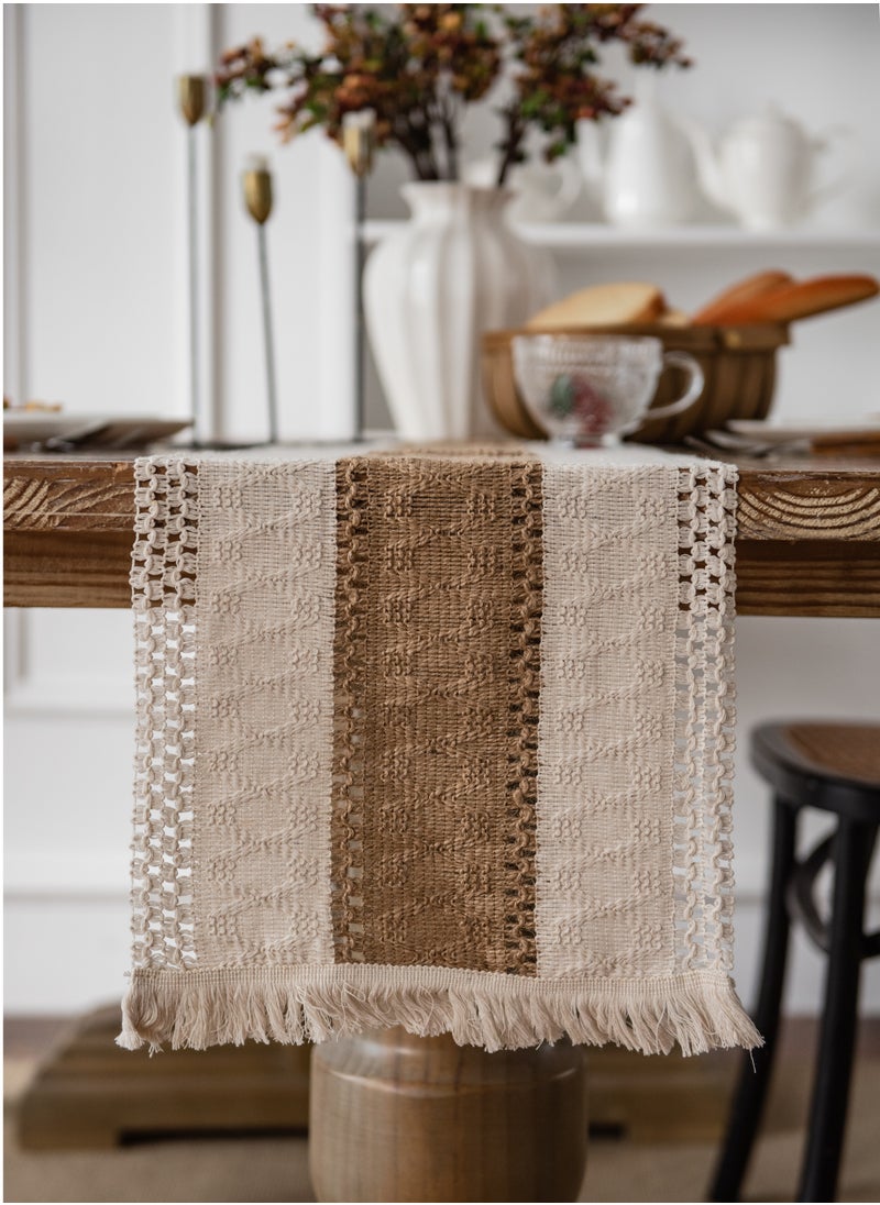 bbet Table Runner,Dining Table Accessories Bohemian Table Runner for Home Decoration, Restaurant Decoration, Table Runner Set  with Tassels Red 30*180cm Runner Table Coffee Table Cover  Table Decoration  - Image 1