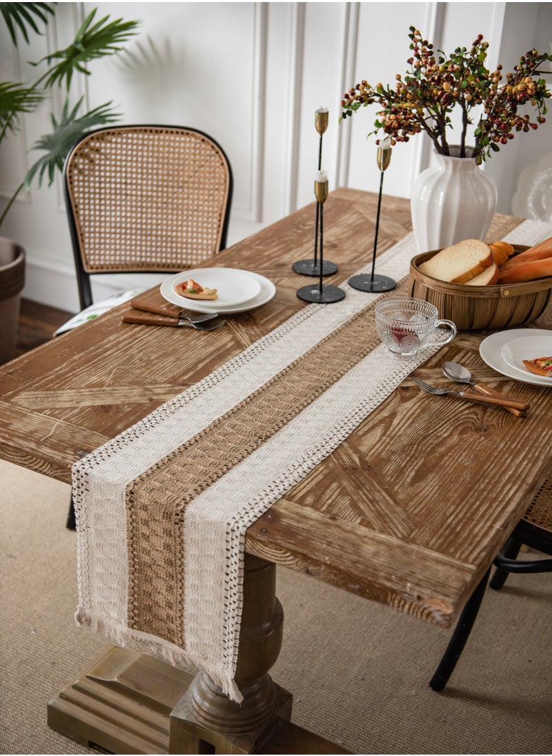 bbet Table Runner,Dining Table Accessories Bohemian Table Runner for Home Decoration, Restaurant Decoration, Table Runner Set  with Tassels Red 30*180cm Runner Table Coffee Table Cover  Table Decoration  - Image 5