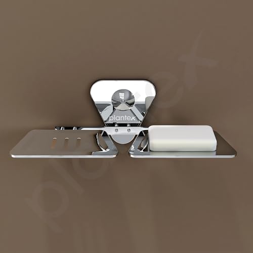 Plantex Stainless Steel Double Soap Dish/Soap Stand for Bathroom/Soap Storage/Soap Holder/Bathroom Accessories - Pack of 2 (Chrome) - Image 3