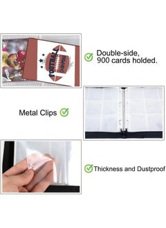 POKONBOY POKONBOY 9-Pocket Football Card Binder, Trading Card Holder with Sleeves Card Collectors Album Hold Up to 900 Cards, Fit for Football Cards Baseball Cards Sport Trading Cards  - Image 4