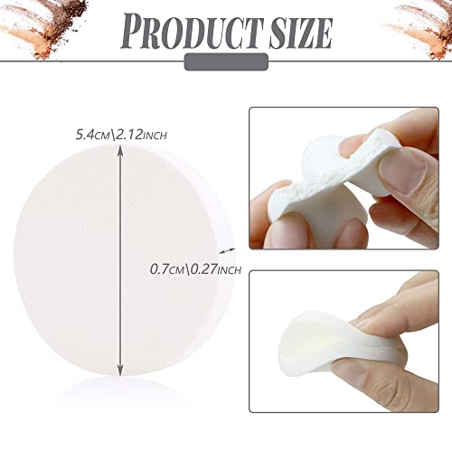 Vmiapxo 48 Pieces White Makeup Sponge, Cosmetic Sponge Round Foam Pad, Compact Facial Powder Puff, Beauty Makeup Foundation Powder Blender for All Skin Types Wet and Dry Dual Use - Image 2