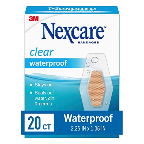 Nexcare Waterproof Clear Bandages, Covers and protect cuts, scrapes and blisters, One Size, 20 Count - Image 1