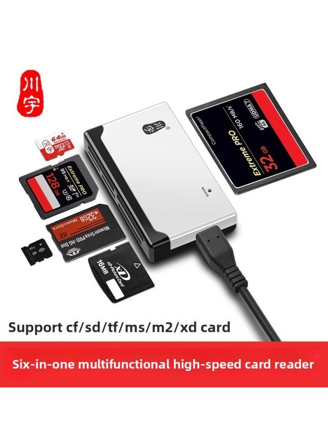 Chuanyu C235 Multi-function Card Reader CF/SD/TF/MS/M2/XD Card All-in-one Card Reader 2.0 Interface-Color:USB2.0
