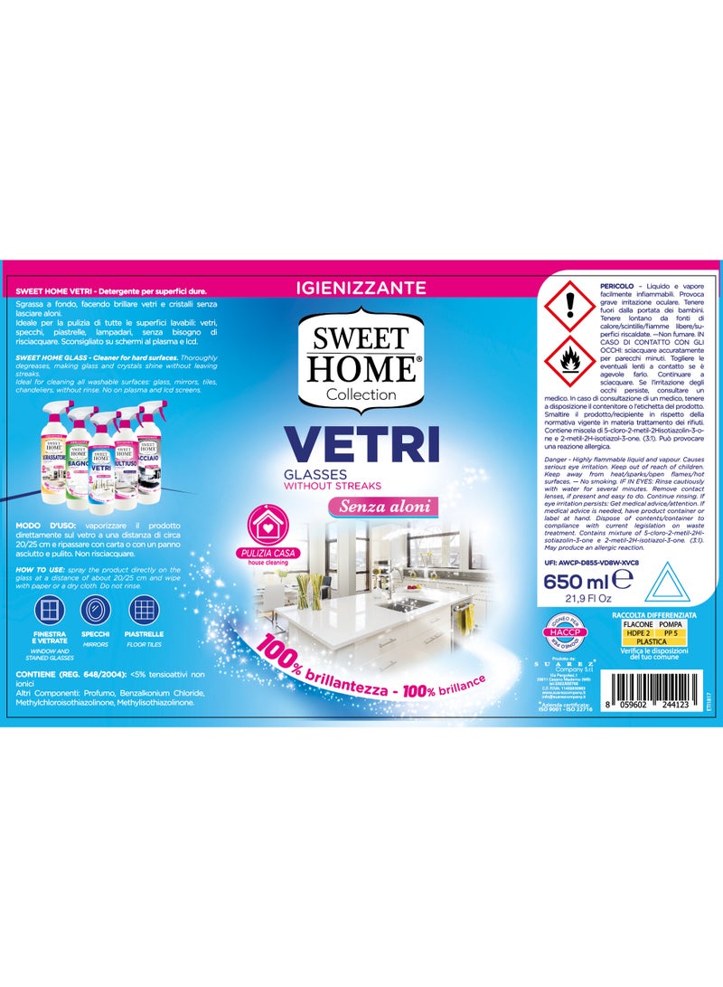 سويت هوم بخاخ سويت هوم فيتري ٦٥٠ مل (مُفعّل) | مُنظّف للزجاج والنوافذ | لمعان لا يترك أي آثار | يُزيل الغبار وبصمات الأصابع والبقع | عطر منعش | تنظيف سهل وسريع | مُهمّات منزلية - Image 2