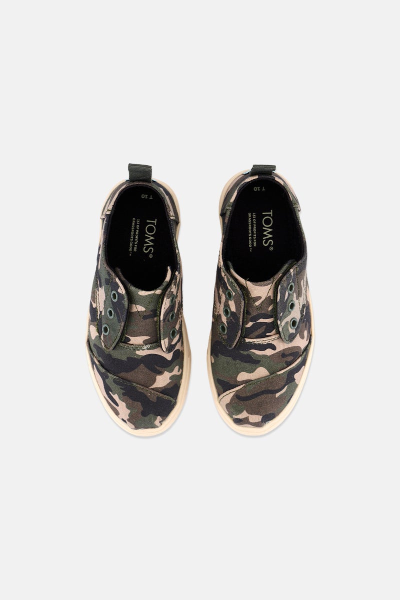 TOMS Toddlers Boy Slip On Camo Print Casual Shoes, Green - Image 3