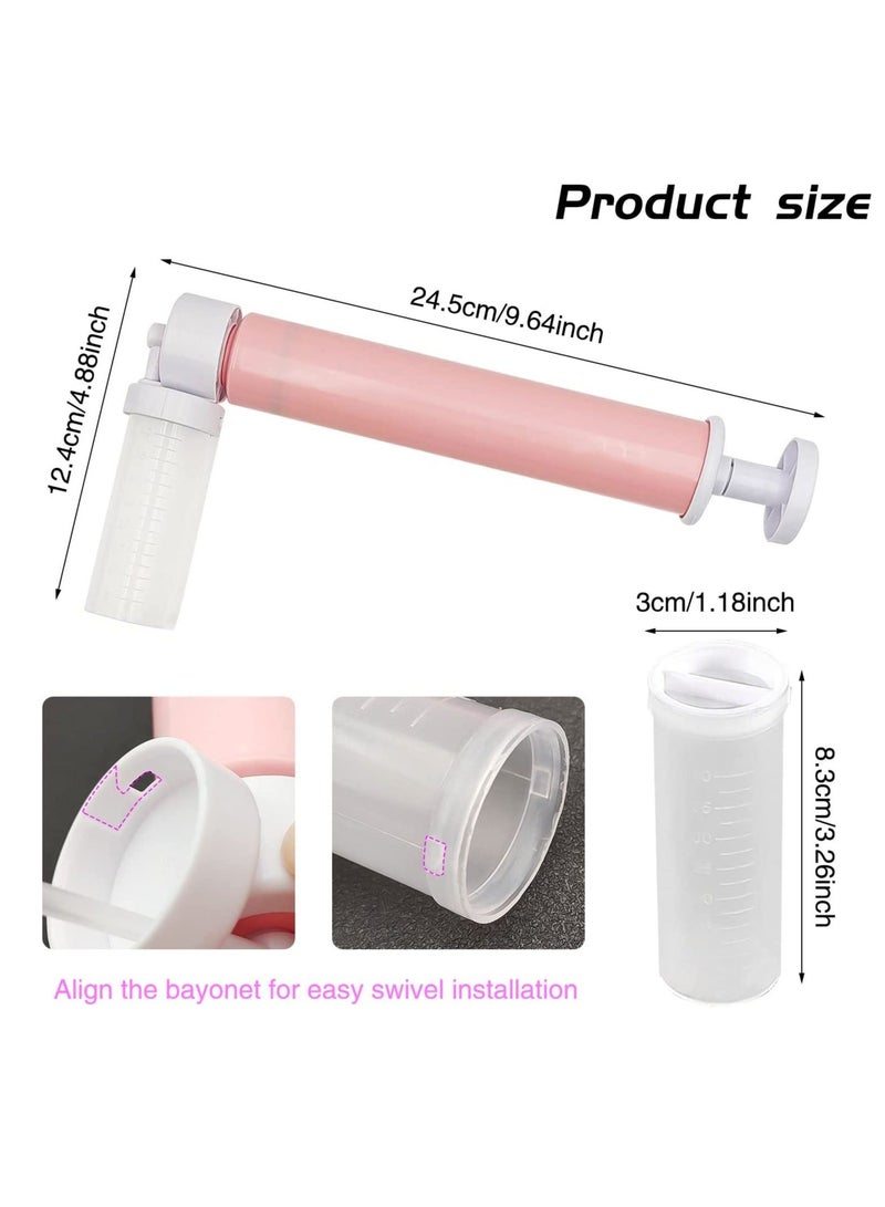Y&D Manual Airbrush for Decorating Cakes, DIY Baking Cake Pump Tools, Cakes Spray Gun Kit Kitchen Cupcakes Cookies and Desserts Decorating, Pink - Image 2