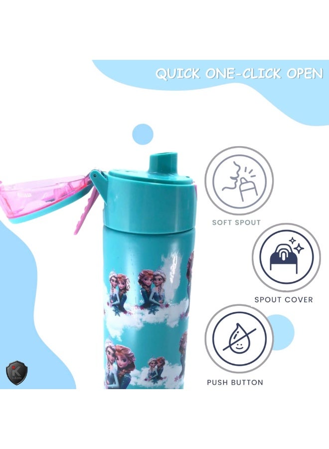 i-kola FRO ZE BLUE 1200 ML Kids Water Bottle for School | BPA-Free Stainless Steel Water Bottle for Boys & Girls | Leakproof, Unbreakable, Easy to Drink, Quick Open Lock (TS-9214 BS 2) - Image 5