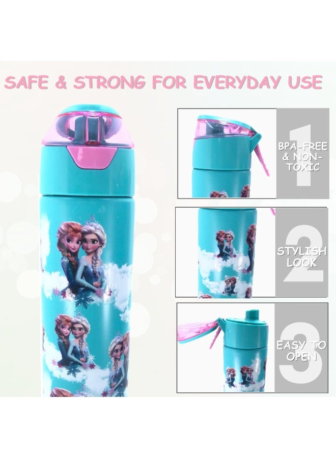 i-kola FRO ZE BLUE 1200 ML Kids Water Bottle for School | BPA-Free Stainless Steel Water Bottle for Boys & Girls | Leakproof, Unbreakable, Easy to Drink, Quick Open Lock (TS-9214 BS 2) - Image 3