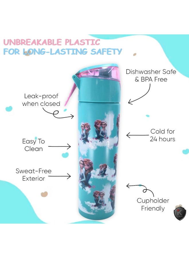 i-kola FRO ZE BLUE 1200 ML Kids Water Bottle for School | BPA-Free Stainless Steel Water Bottle for Boys & Girls | Leakproof, Unbreakable, Easy to Drink, Quick Open Lock (TS-9214 BS 2) - Image 4