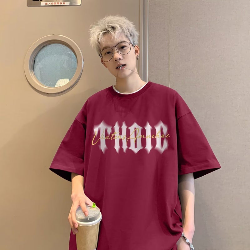 Boys Short-Sleeved Ins Trendy Brand T-Shirt American Top 2024 Summer Loose Half-Sleeved Men'S T-Shirt Hong Kong Style Teenagers - Image 5