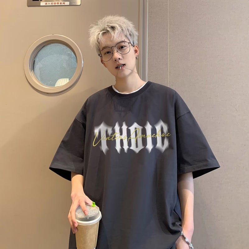 Boys Short-Sleeved Ins Trendy Brand T-Shirt American Top 2024 Summer Loose Half-Sleeved Men'S T-Shirt Hong Kong Style Teenagers - Image 3