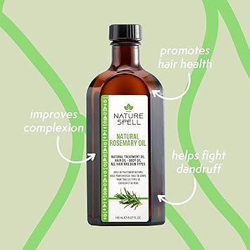 Nature Spell Rosemary Oil for Hair Skin 150 ml with FlexiFlow Detangling Hair Brush Rosemary Oil for Hair Growth Eliminates Knots Reduces Breakage Made in the UK - Image 2