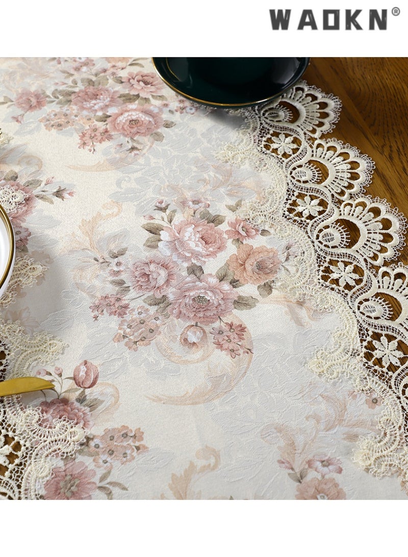 WAOKN French Vintage Style Lace Table Runner, Premium Oil-resistant Decor for Dining Tables and Coffee Tables, Elegant Long Cover with Floral Design, Perfect for Everyday Use and Special Occasions - Image 5