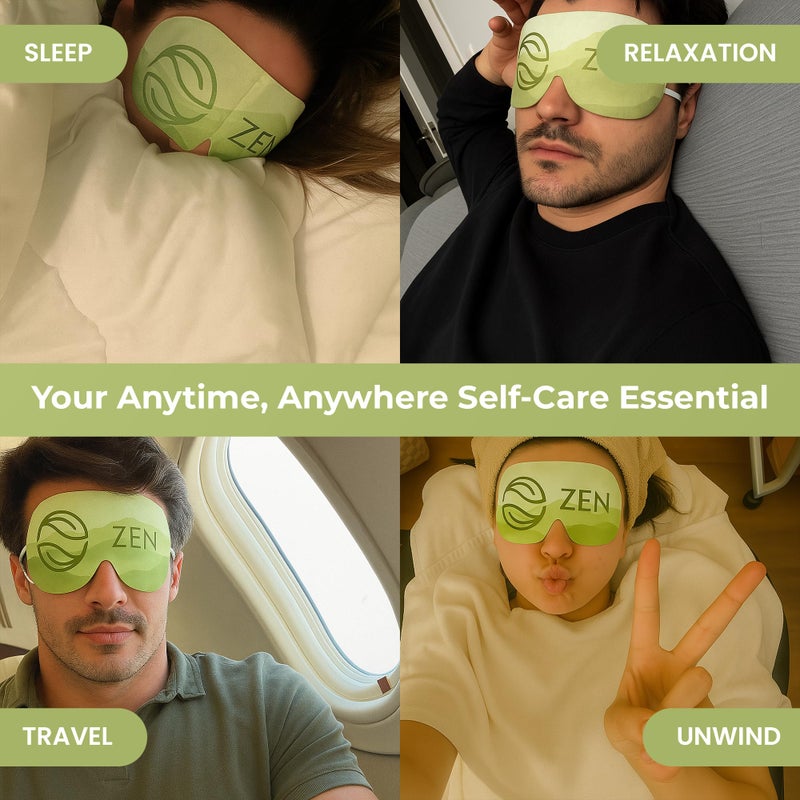 Body Restore Heated Eye Mask for Dry Eyes 5 Pack - Self Heating Warm Compress, Christmas Stocking Stuffers, White Elephant, Birthday Gifts for Women, Men, Stye Eye Treatment, Relaxation - Green Tea - Image 5