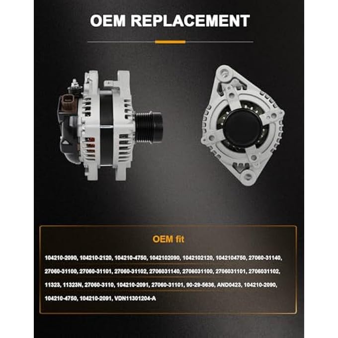 ROADFAR Alternator Compatible for for Toyota for RAV4 3.5L 2006 2007 2008, Replace 11323 - Image 3