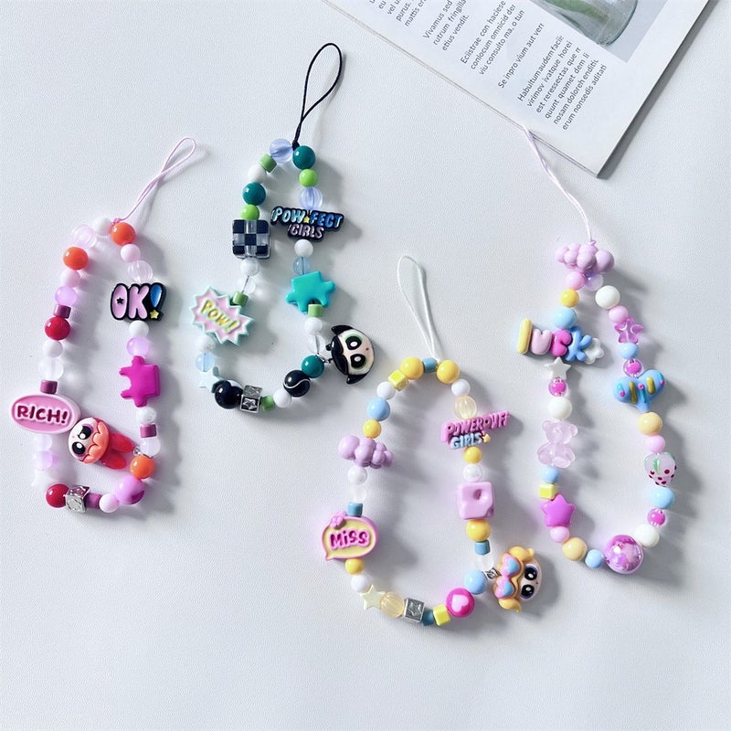 Cute little police camera drop-resistant beaded mobile phone chain ccd hanging chain earphone chain bag hanging ornament girlfriends gift - Image 3