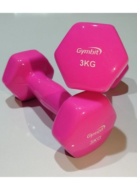 أثقال مزدوجة من الفينيل السداسي لتدريب العضلات 3 كجم - بمبي