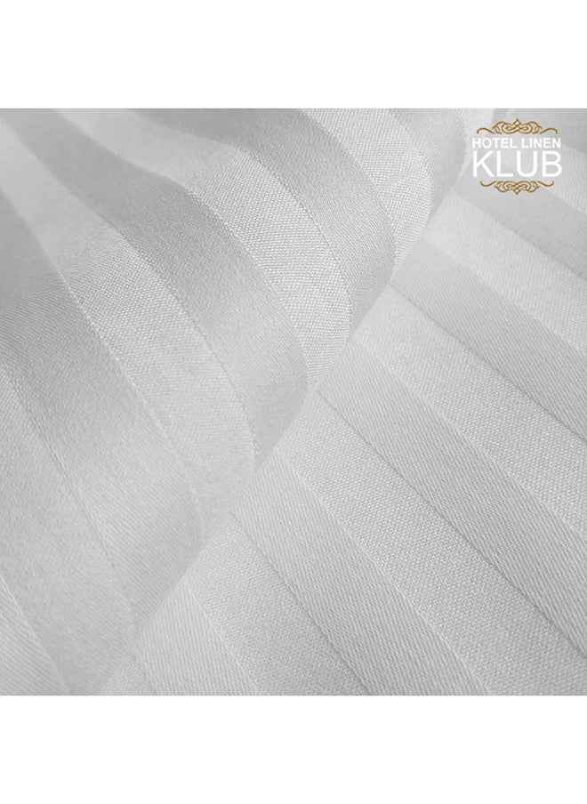 Deyarco Soft Comfort Single Mattress Topper - 85GSM Microfiber 1 cm Stripe Super Soft Fabric - 500GSM Soft, Firm ,and Extra Thick Fibersheet with 4 sides Elastic Bands-Size: 100 x 200cm ,White