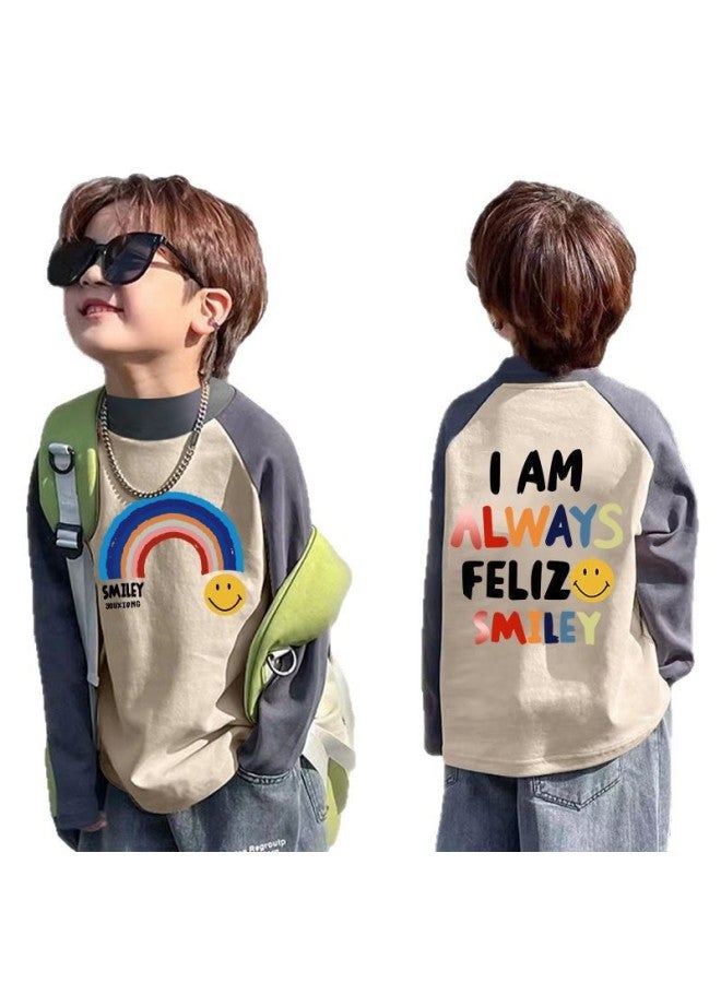 Children's Base Shirt De Velvet Warm Spring And Autumn New Mid-big Children's Half-high Collar T-shirt Baby Contrast Color Base Shirt - Image 5